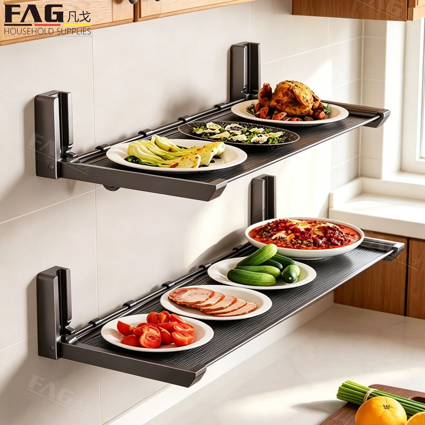Best Food Storage - Rak Dapur Lipat Tempel Dinding Tanpa