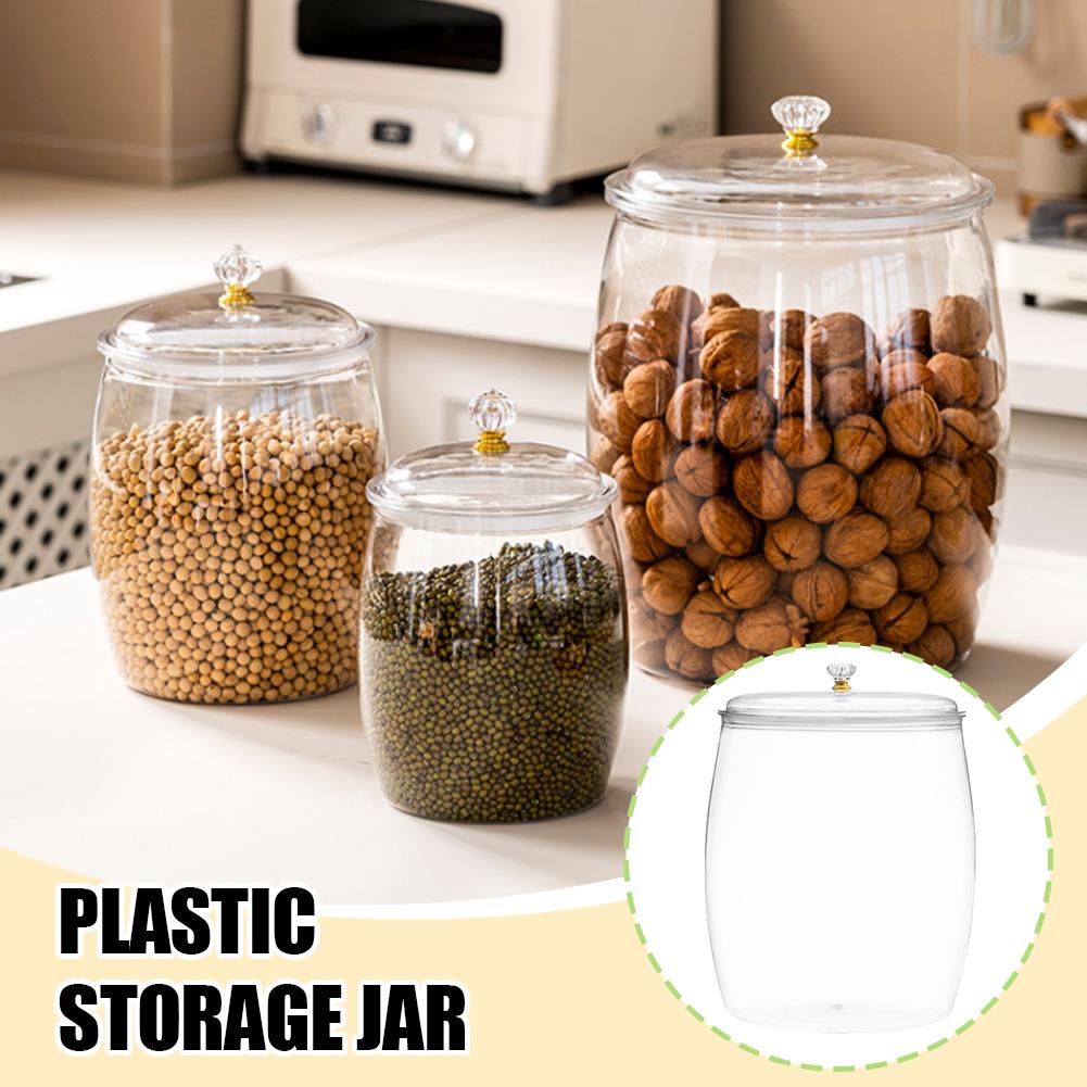 Food Storage Containers - Stoples Plastik Transparan Besar dengan Tutup