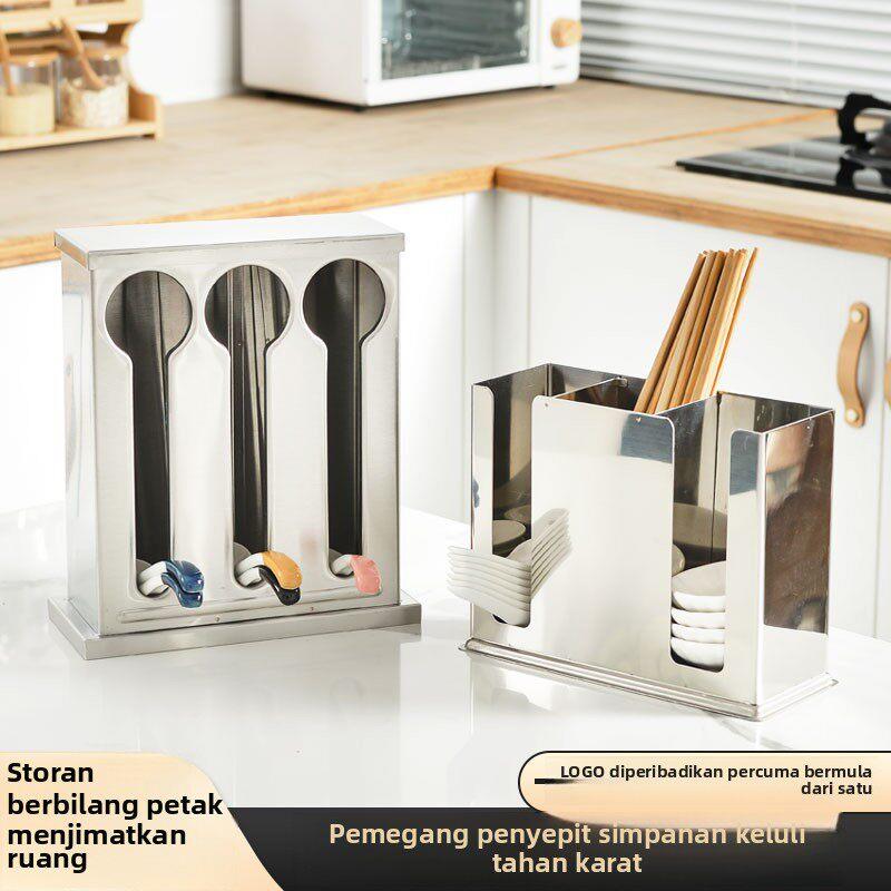 Food Storage In Restaurant - Kotak Penyimpanan Sendok Sumpit Baja Tahan