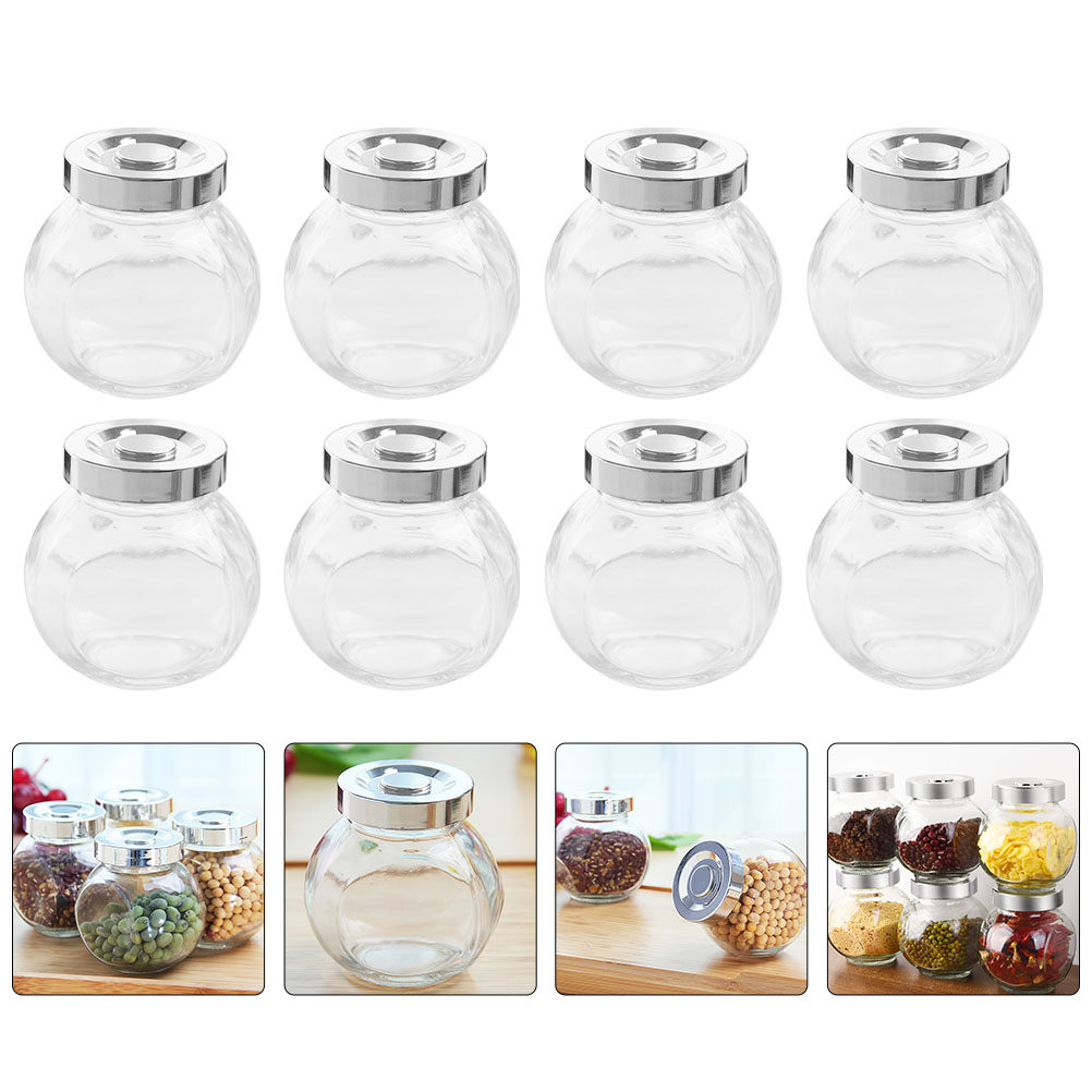 Food Storage Glass Jar - 8 Buah Stoples Penyimpanan Kaca Ringan