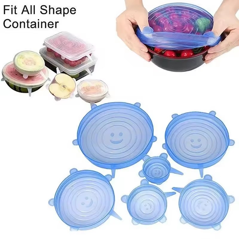 6pcs Tutup Silikon Reusable un - Silicone Stretch Lid ulasan dan harga