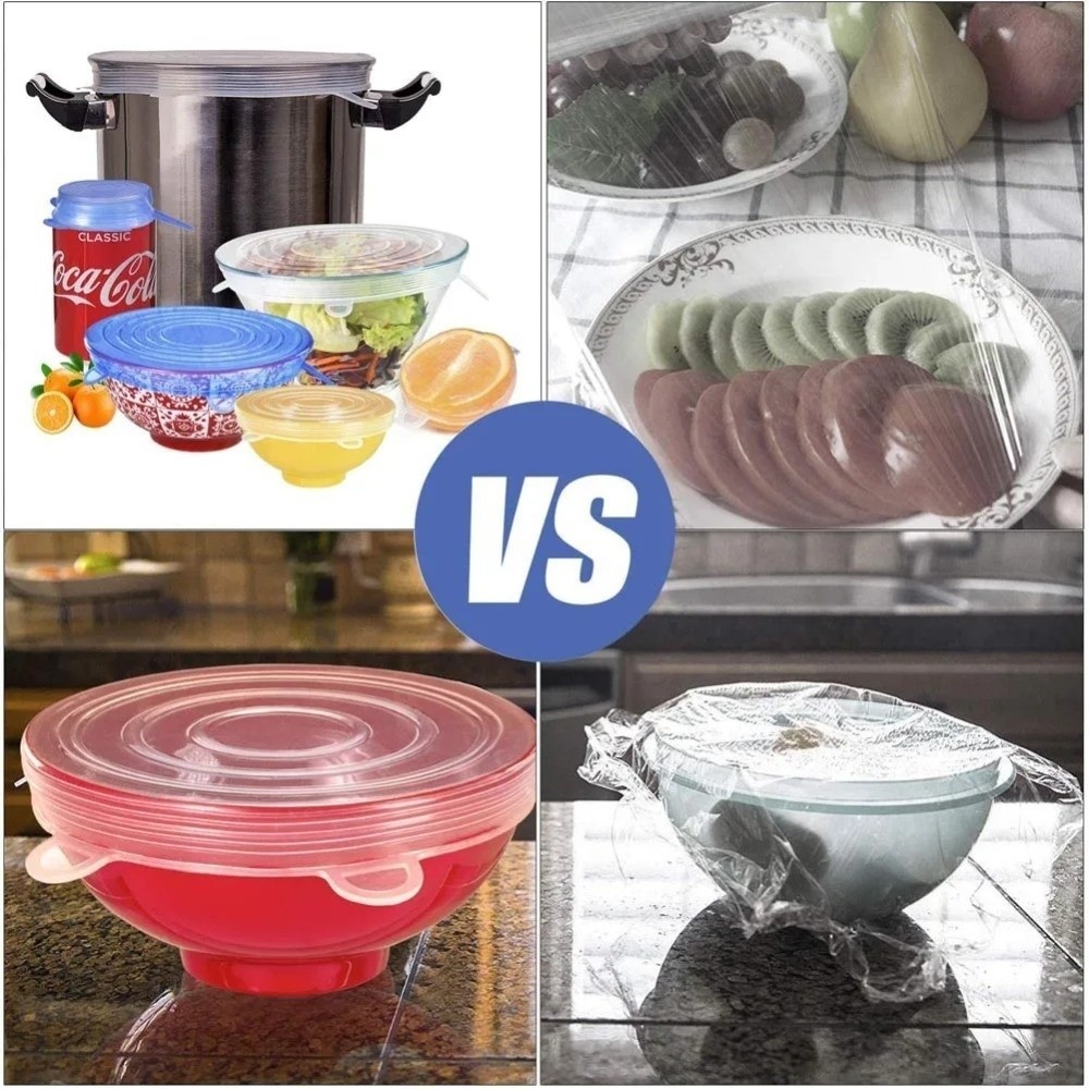 6 Buah Tutup Mangkuk Anti-seli - Silicone Stretch Lid ulasan dan harga