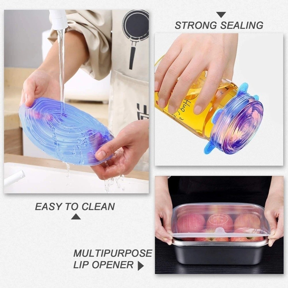 6 Buah Tutup Mangkuk Anti-seli - Silicone Stretch Lid ulasan dan harga
