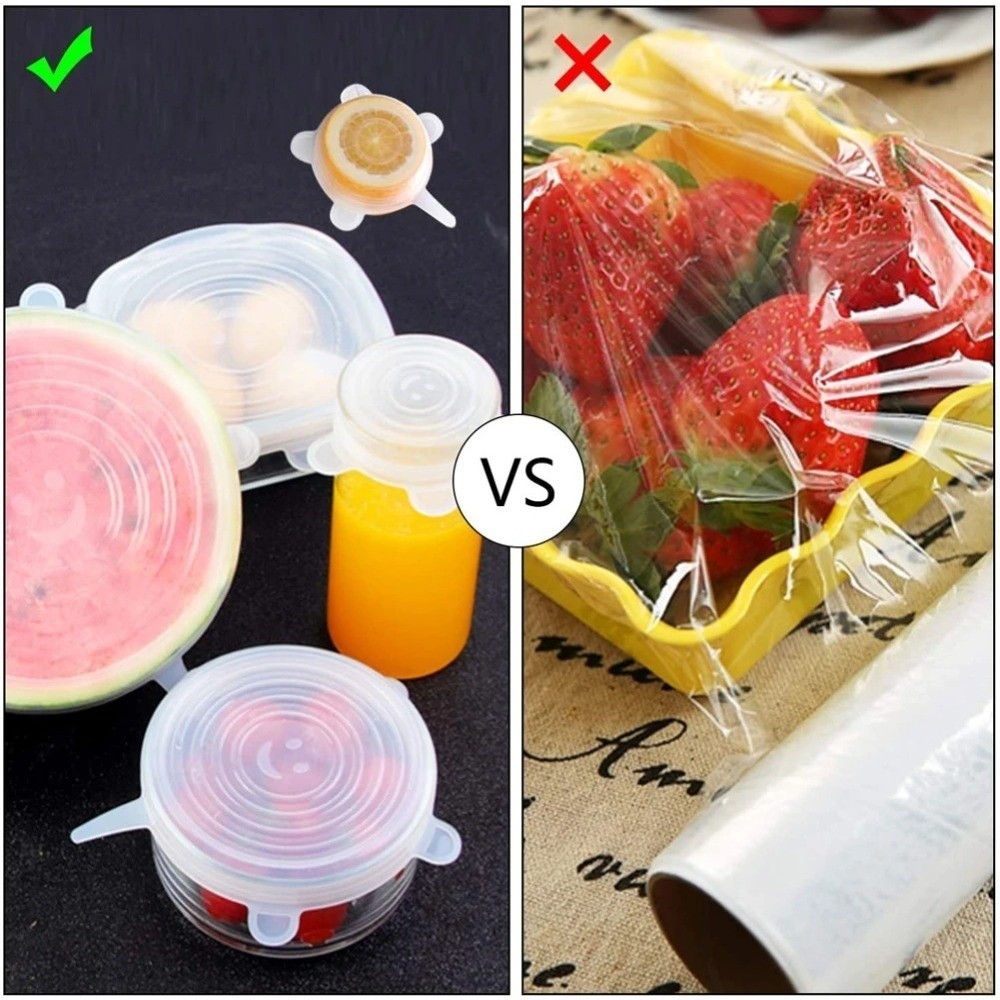 6 Buah Tutup Mangkuk Anti-seli - Silicone Stretch Lid ulasan dan harga