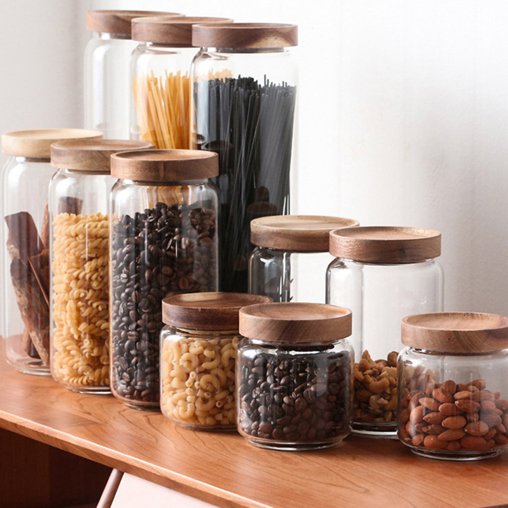 1Pcs Wadah Penyimpanan Biji-bi - Food Storage Glass Jar ulasan dan harga