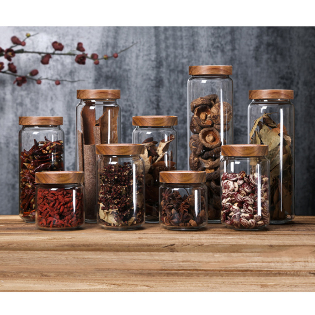 1Pcs Wadah Penyimpanan Biji-bi - Food Storage Glass Jar ulasan dan harga
