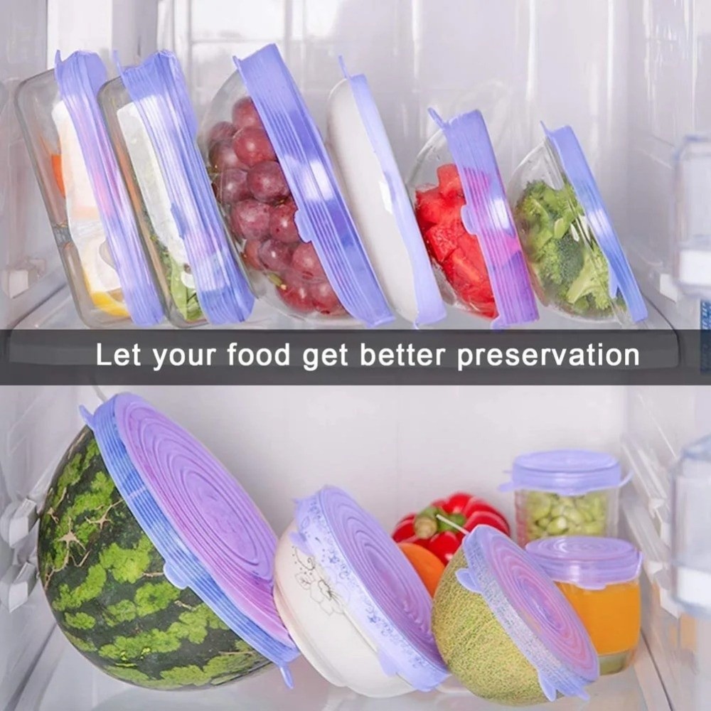 6PCS Penutup Makanan Serbaguna - Silicone Stretch Lid ulasan dan harga