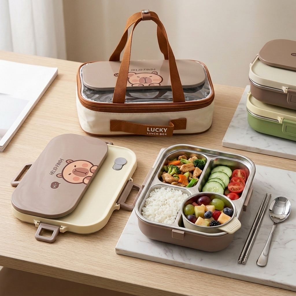 Set Kotak Makan Siang Bento St - Food Storage Underground ulasan dan harga