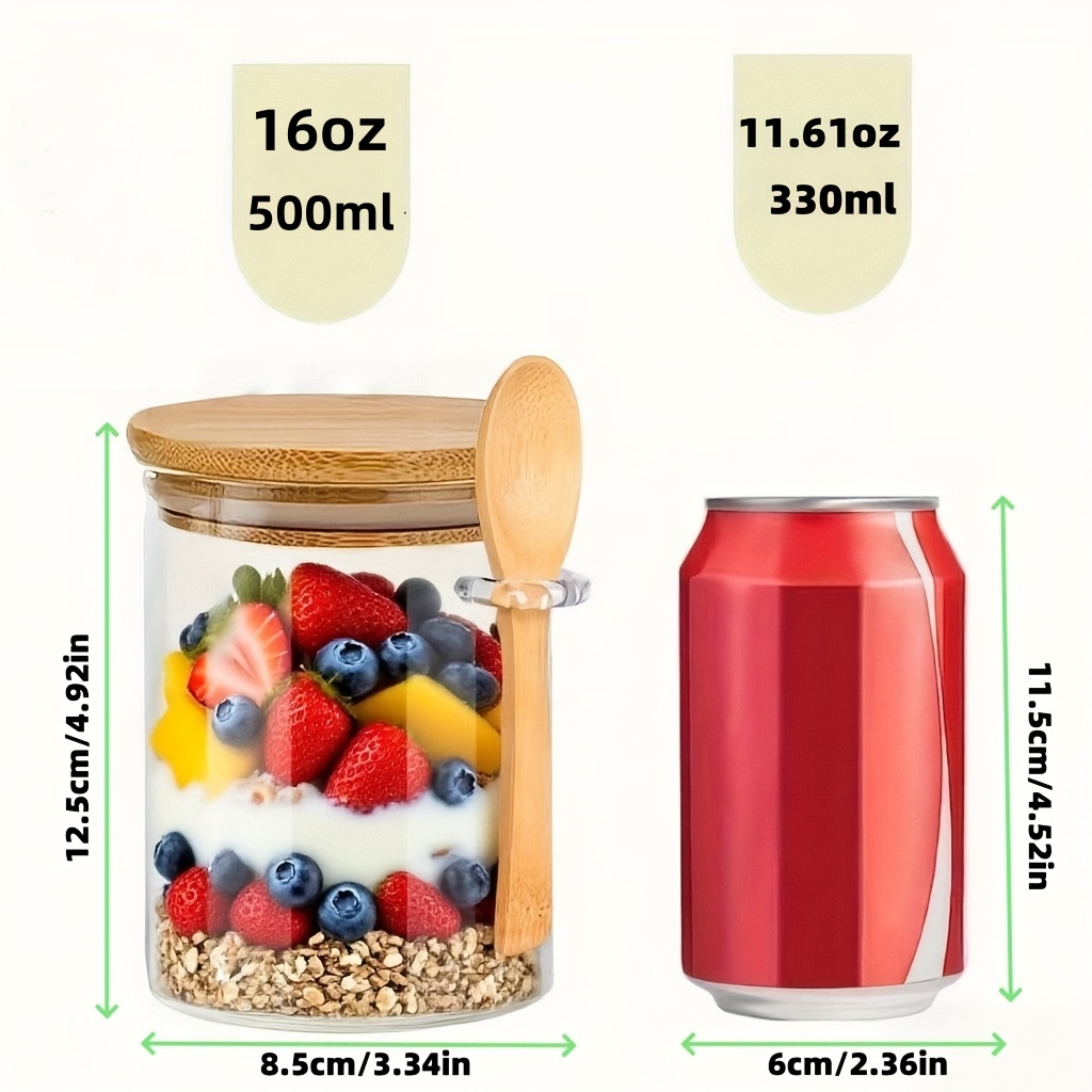 1/2/4/8Pcs Set Gelas Oatmeal,  - Food Storage Glass Jar ulasan dan harga