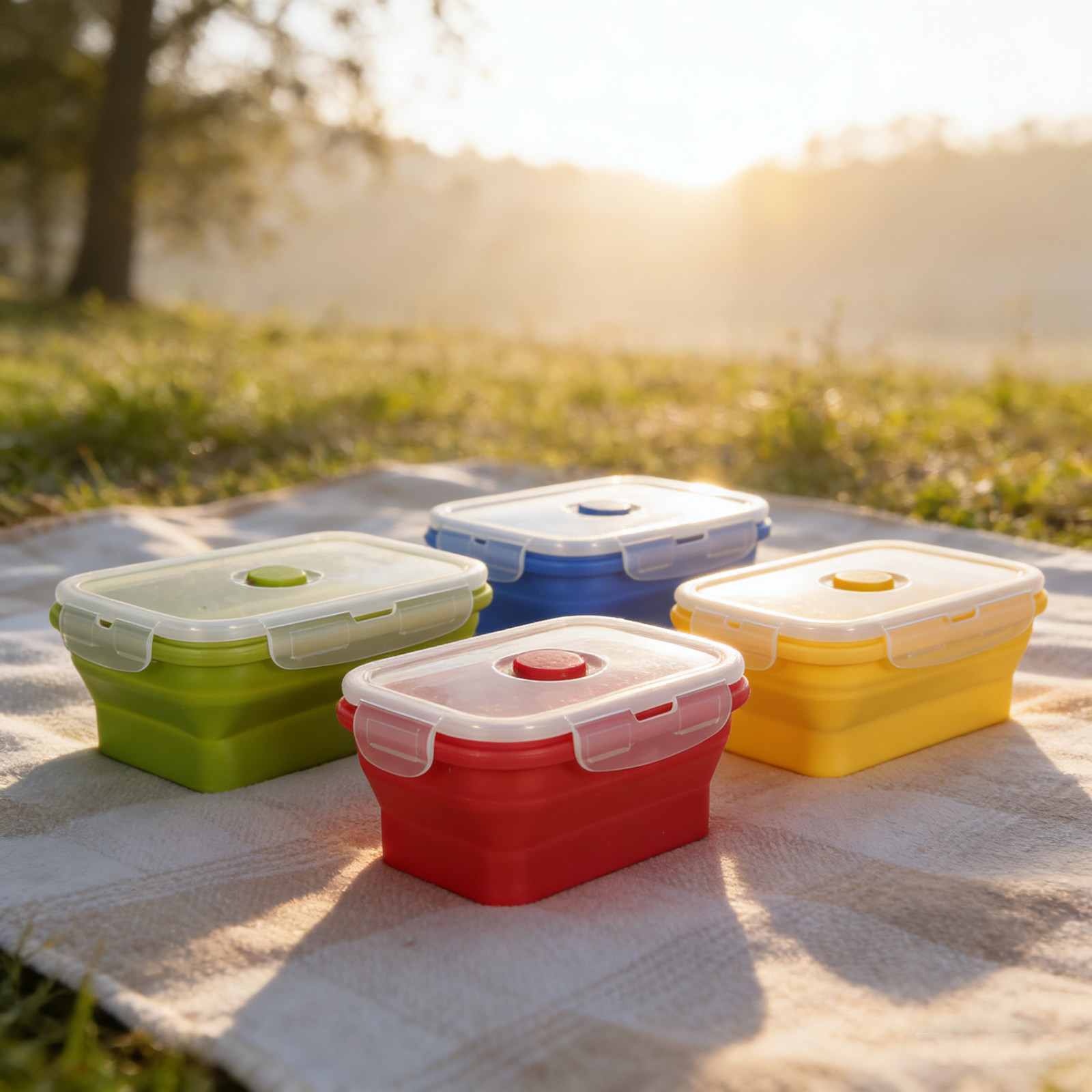 4Pcs Kotak Makan Siang Silikon - Food Storage Lunch Box ulasan dan harga